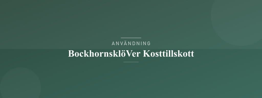 Användning bockhornsklöver kosttillskott