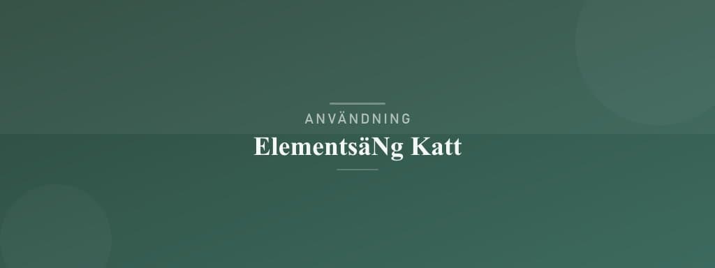 Användning elementsäng katt