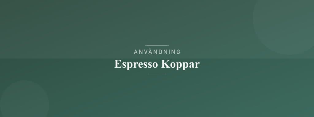 Användning espresso koppar