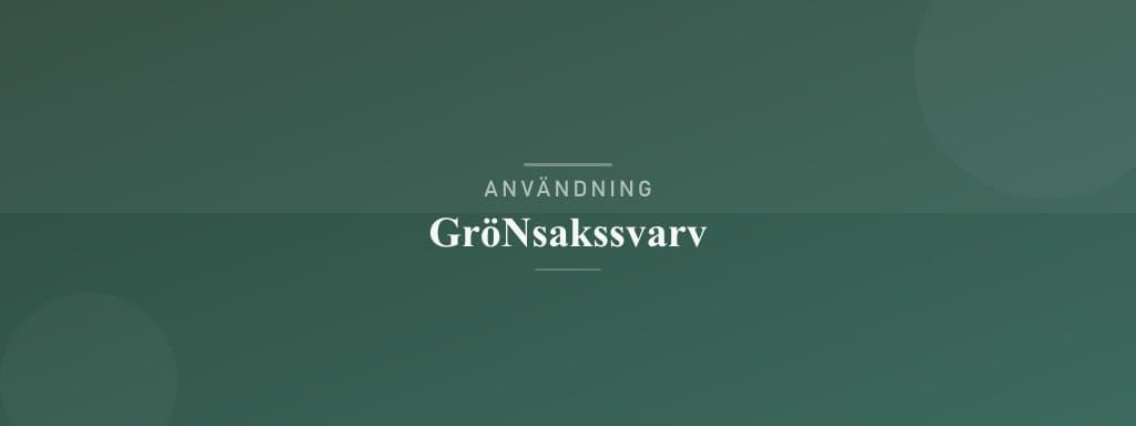 Användning grönsakssvarv