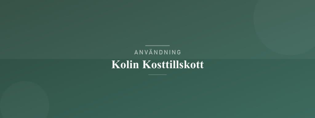 Användning kolin kosttillskott
