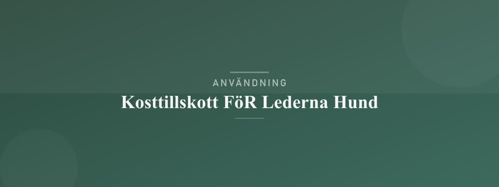 Användning kosttillskott för lederna hund