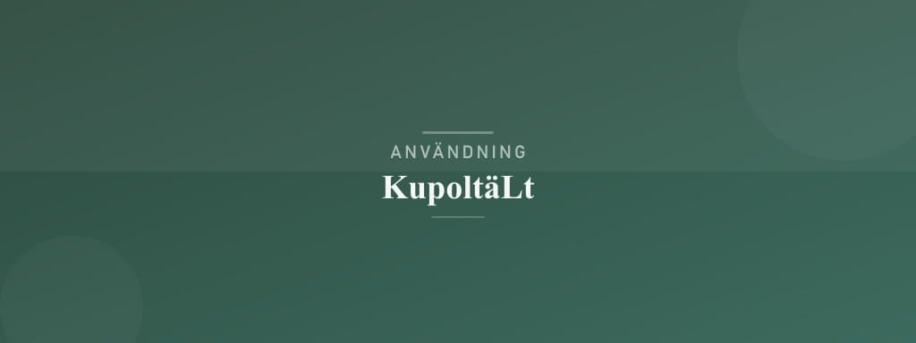 Användning kupoltält