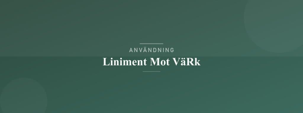 Användning liniment mot värk