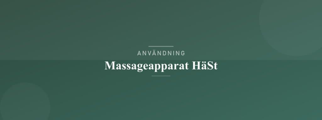 Användning massageapparat häst