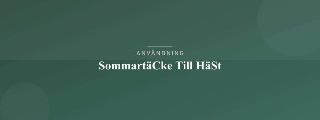 Användning sommartäcke till häst