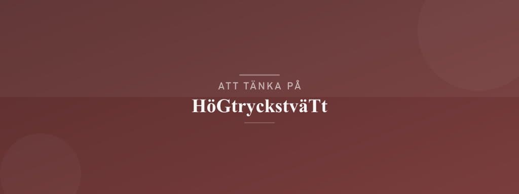 Vanliga misstag med högtryckstvätt