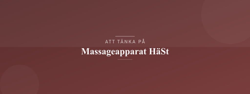 Vanliga misstag med massageapparat häst