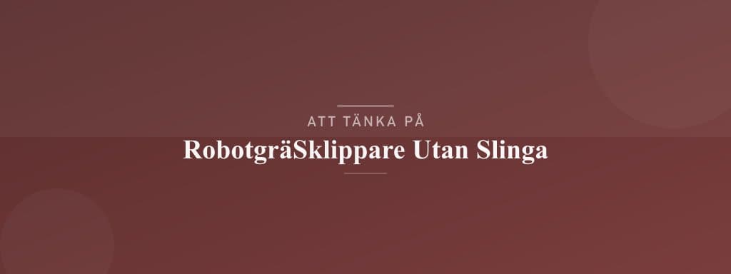 Vanliga misstag med robotgräsklippare utan slinga