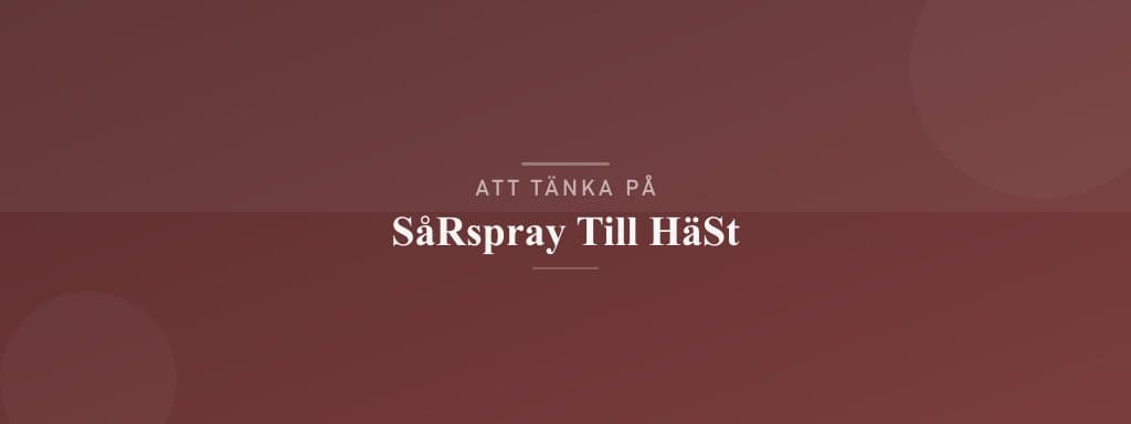 Vanliga misstag med sårspray till häst