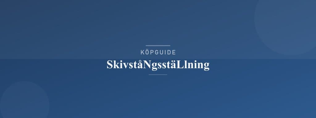 Välj rätt skivstångsställning