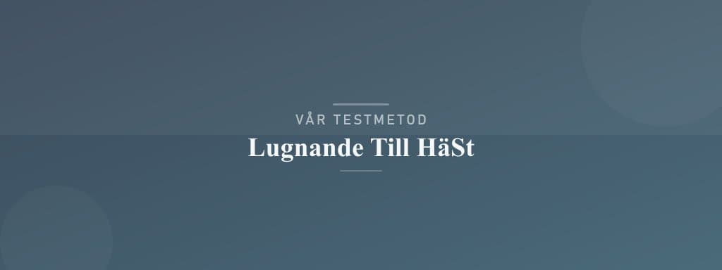 Så testar vi lugnande till häst
