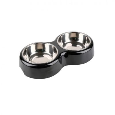 Little&bigger Matskål Cylinder Double Diner Svart – Bäst i test – matbar hund bäst i test 2026