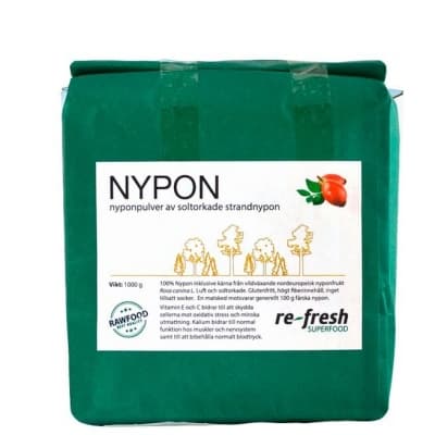 Re-fresh Superfood Nypon Superfood 1 Kg – Största förpackning – nyponpulver bäst i test 2026