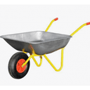 Skottkärra 80l, Galvaniserat Stål, Med Luftfyllda Däck