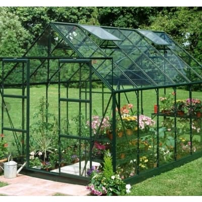 Magnum 128' Glas - Grön Inkl Svart Fundament – Rymligaste ingång – stort växthus bäst i test 2026