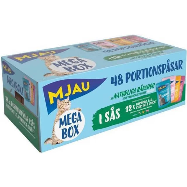 Mjau Megabox Fisk & Kött i Sås – Bäst i test – mjau kattmat bäst i test 2026