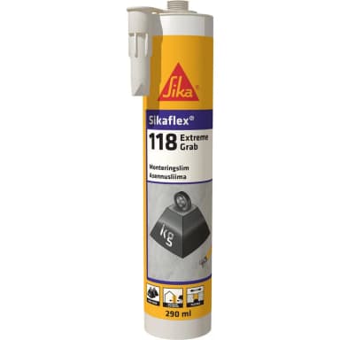 SIKA - Montagelim - Sikaflex-118 Extreme Grab vit - För limning - Fäster mot olika typer av byggnadsmaterial - För inom- och utomhusbruk - Elastiskt - Starkt initialhugg 290 ml