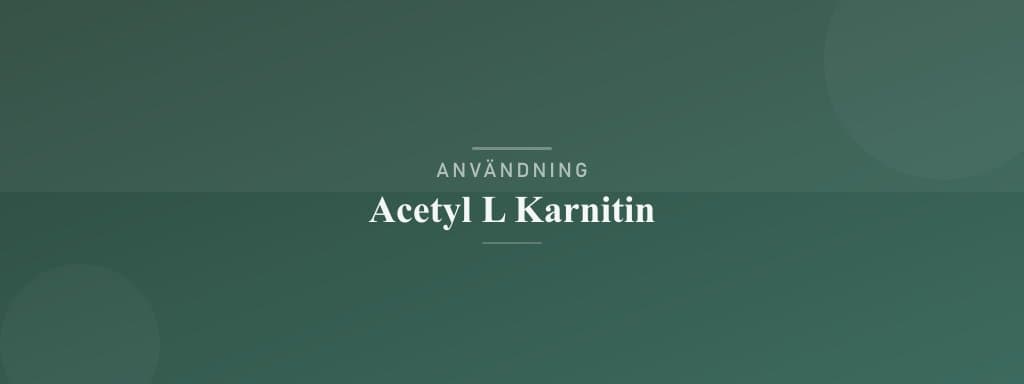Användning acetyl l karnitin