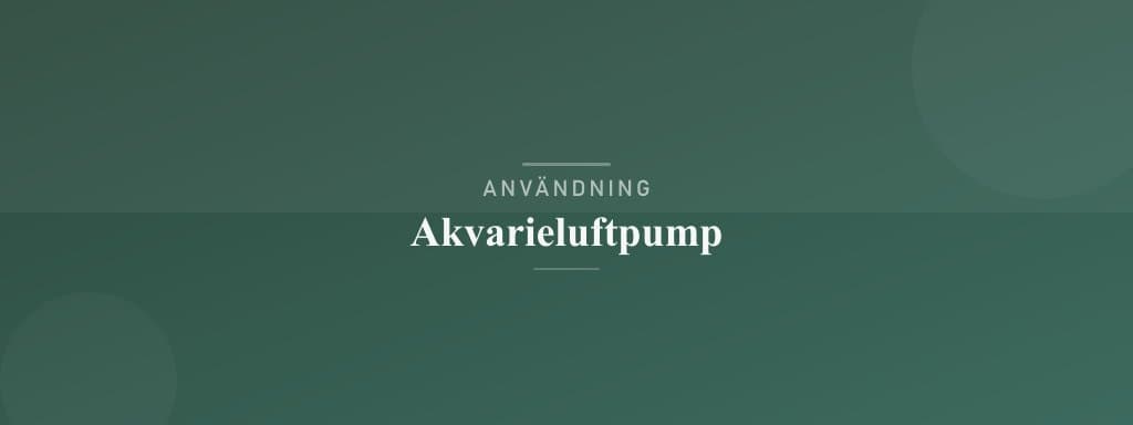 Användning akvarieluftpump