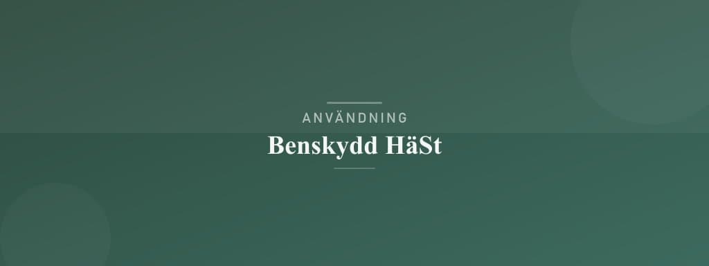 Användning benskydd häst