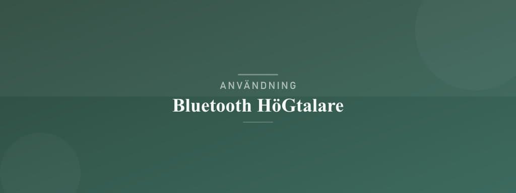 Användning bluetooth-högtalare
