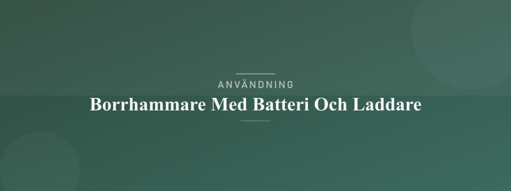 Användning borrhammare med batteri och laddare