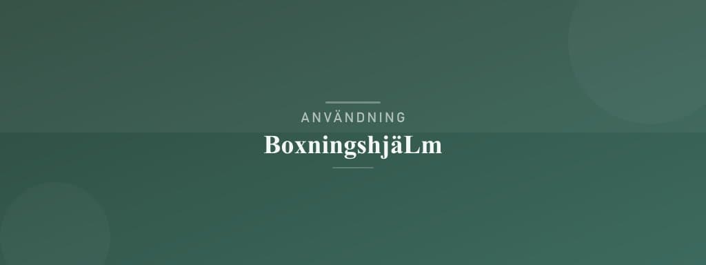 Användning boxningshjälm