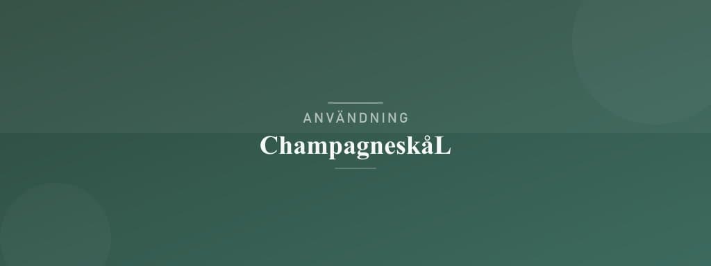 Användning champagneskål