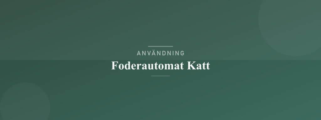 Användning foderautomat katt