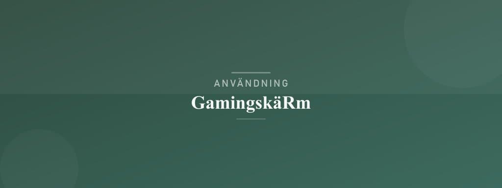 Användning gamingskärm