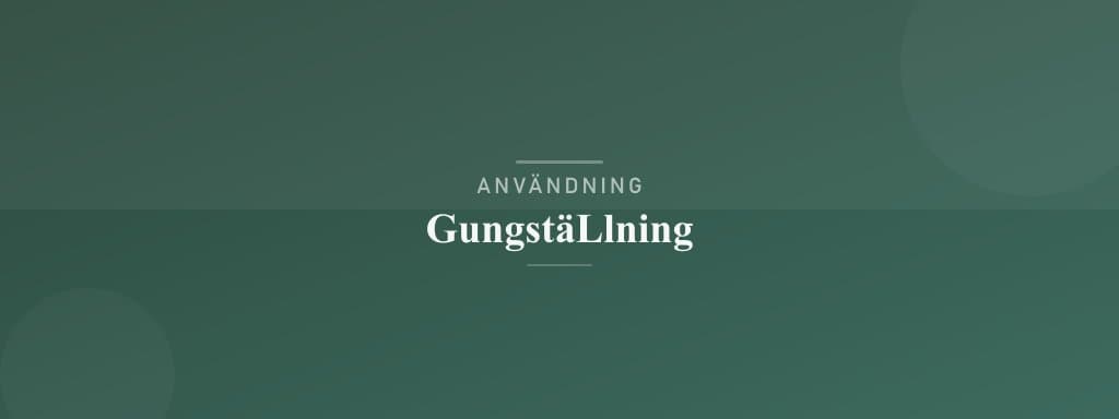 Användning gungställning
