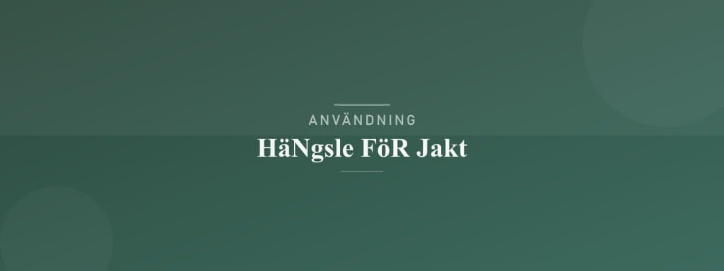 Användning hängsle för jakt
