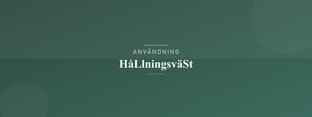 Användning hållningsväst
