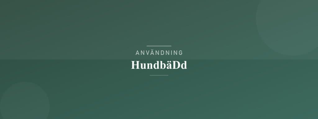 Användning hundbädd
