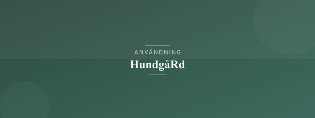 Användning hundgård