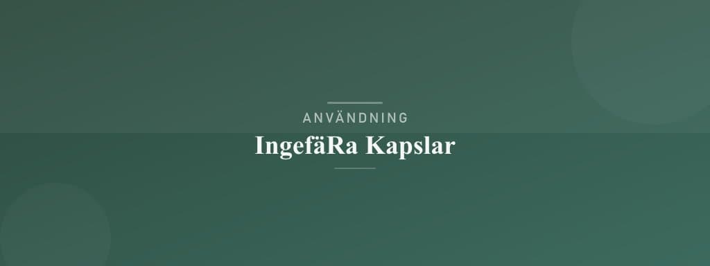 Användning ingefära kapslar