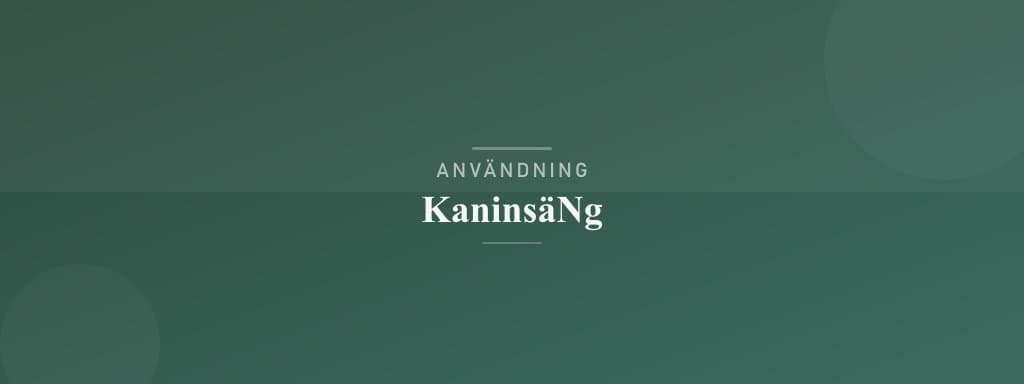 Användning kaninsäng