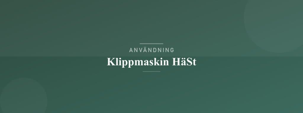 Användning klippmaskin häst