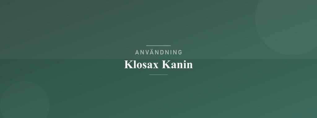 Användning klosax kanin