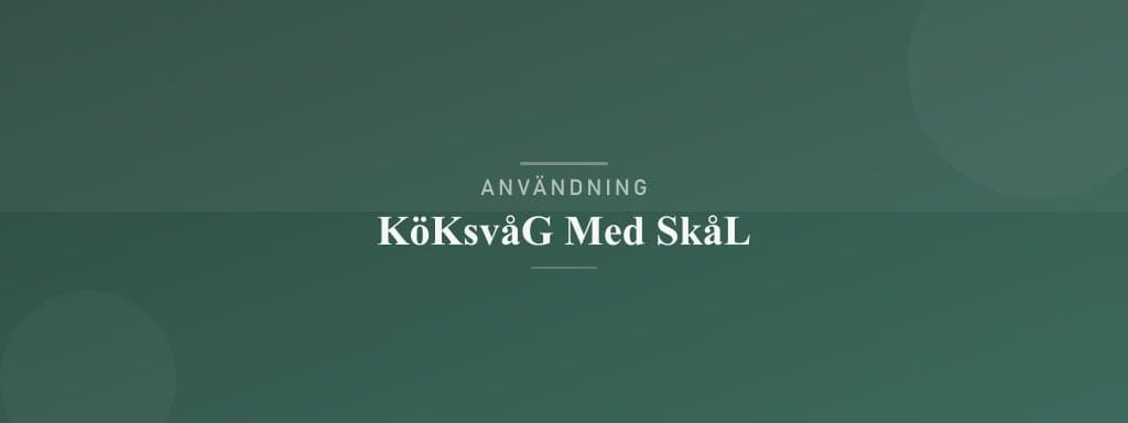 Användning köksvåg med skål