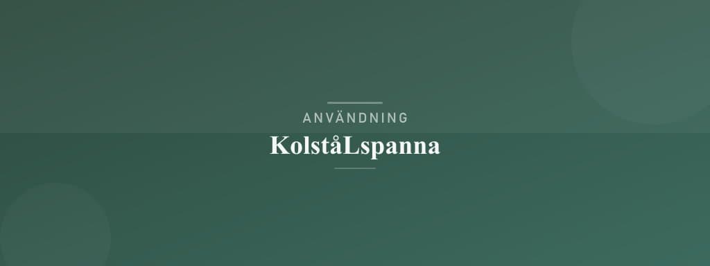 Användning kolstålspanna