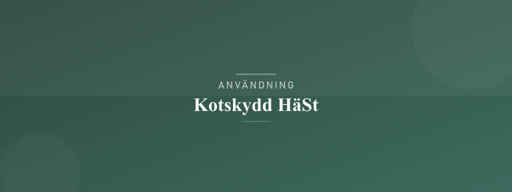 Användning kotskydd häst