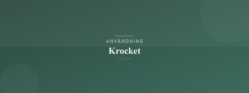 Användning krocket