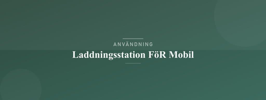 Användning laddningsstation för mobil