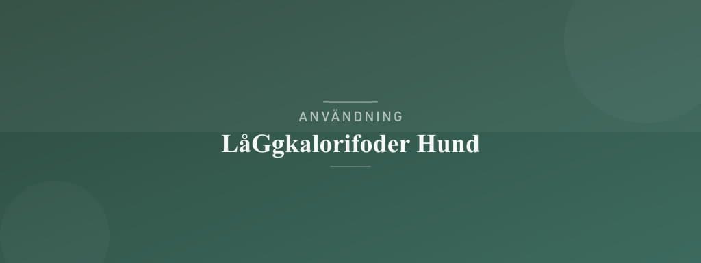 Användning låggkalorifoder hund