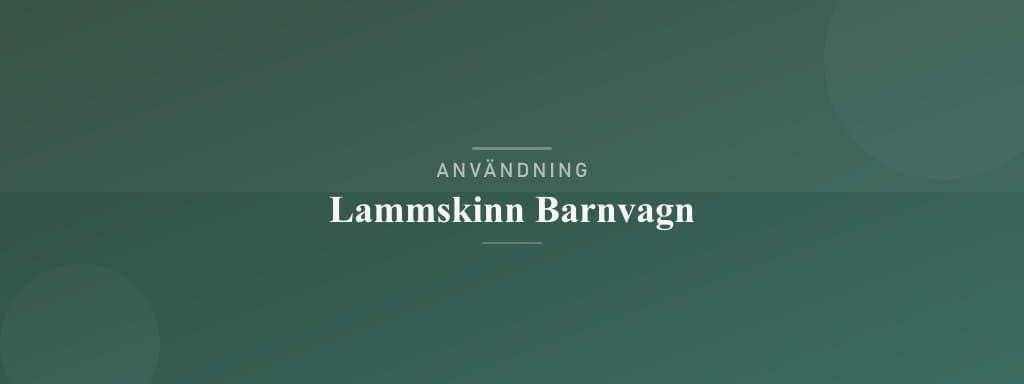 Användning lammskinn barnvagn