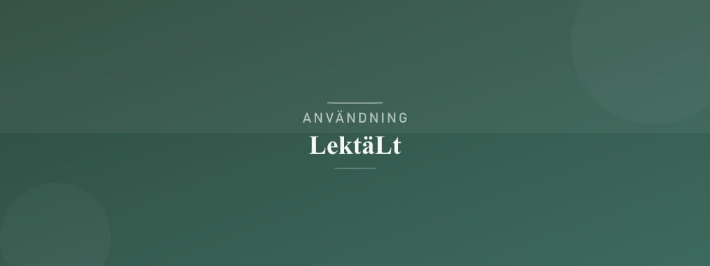 Användning lektält