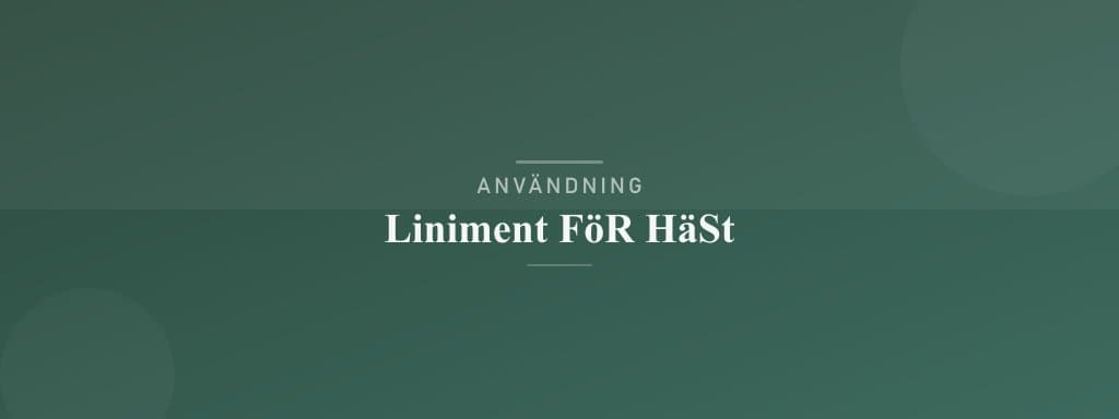 Användning liniment för häst