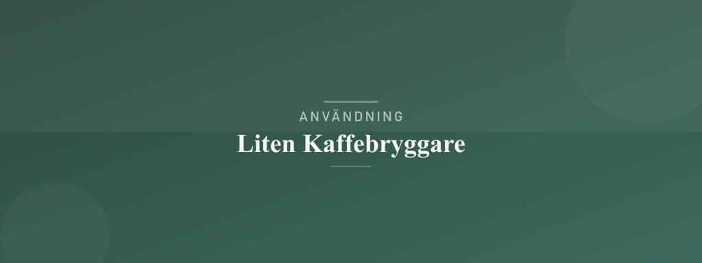 Användning liten kaffebryggare